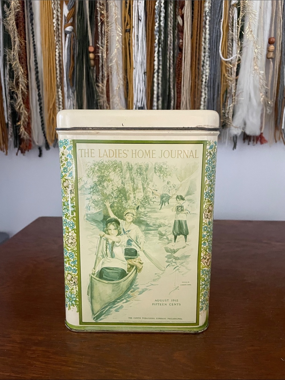Vintage Ladies' Home Journal Decorative Tin - Green and Cream